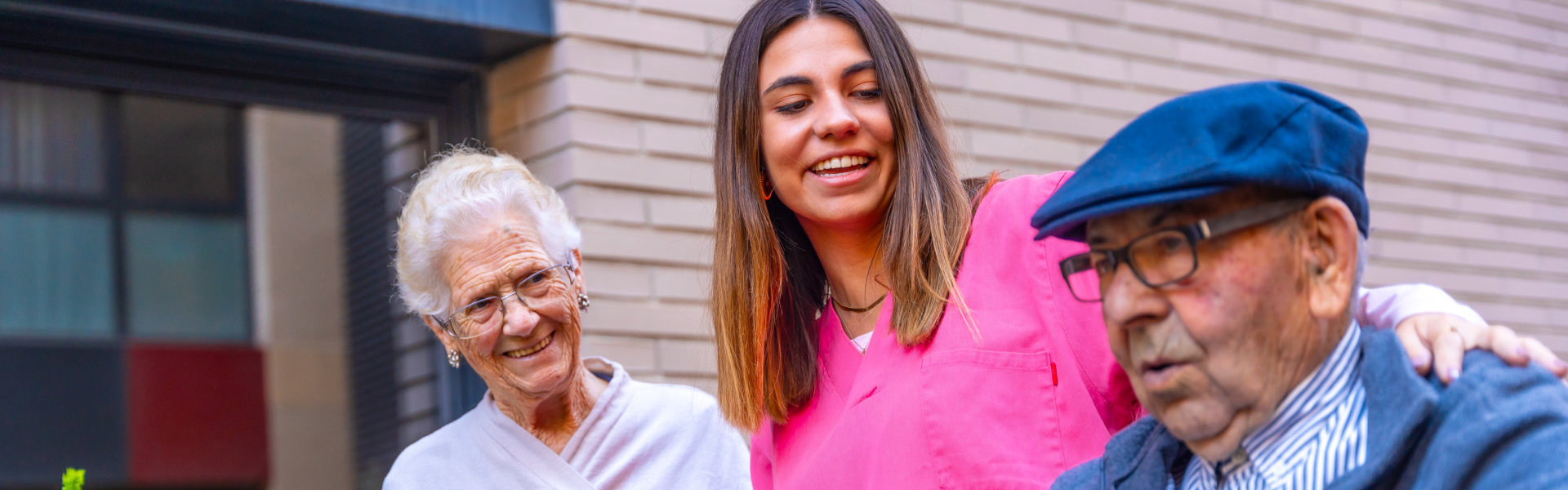 elder with his caregiver